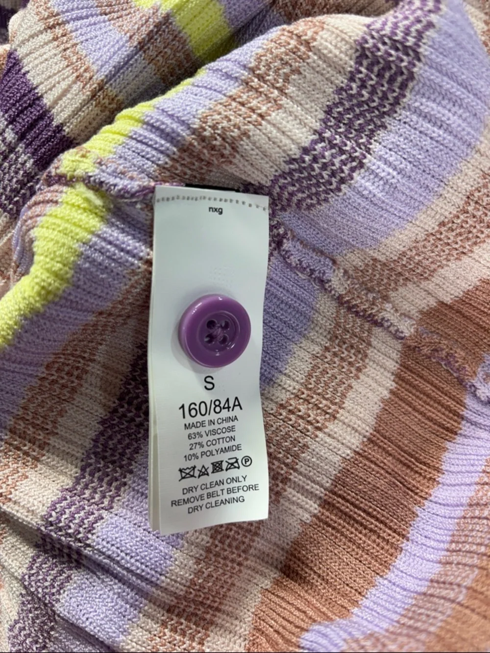 kate spade Pastel multi Striped Polo knit  Dress in Lavender Collar belt S